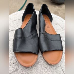 Sole Society Black Leather Open Toe Shoes Size 9.5 NEW